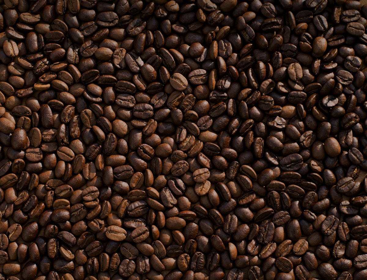 Retail bags of freshly roasted coffee beans